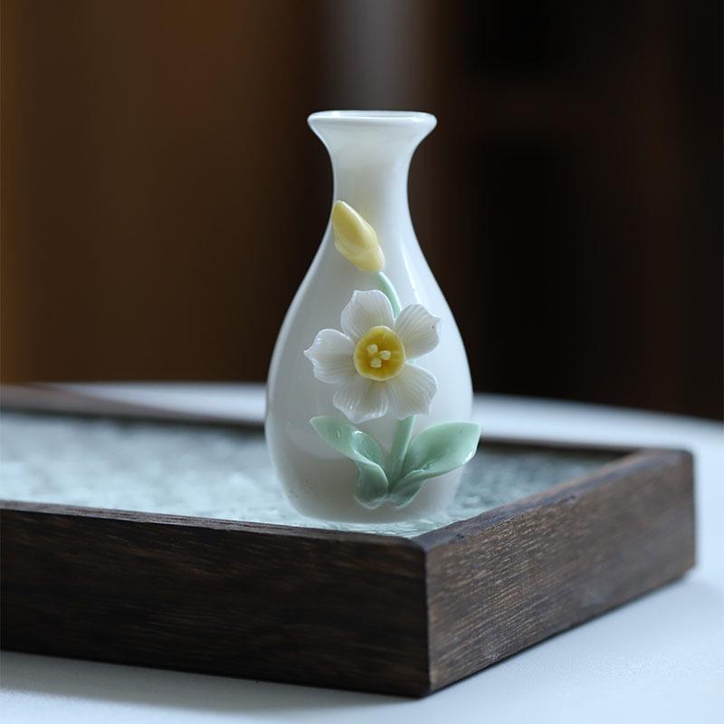Handmade Flower Vase Ceramic Hydroponic Mini Flower Inserted Dry Flower Fragrance Bottle Home Decoration Vintage Vase