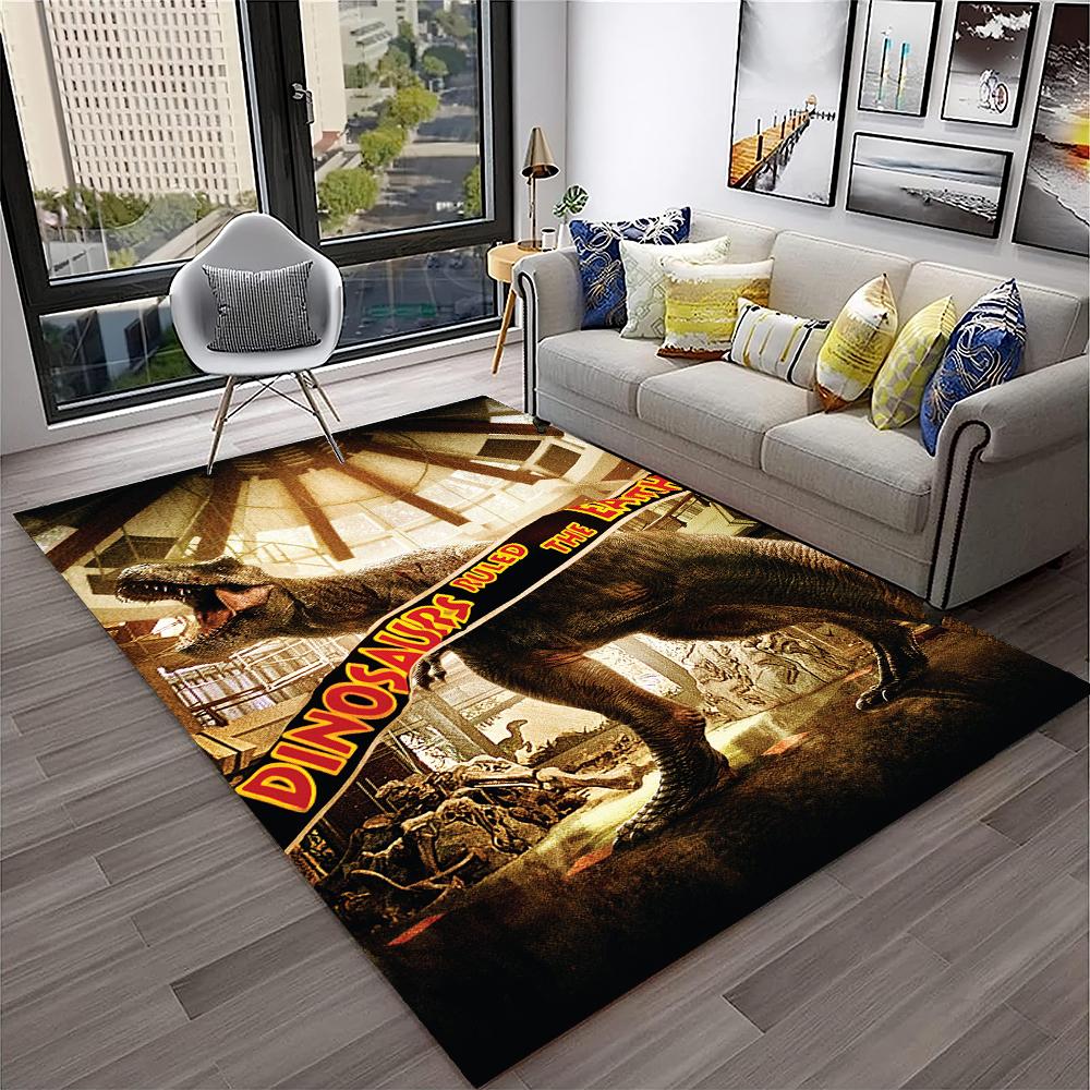 Jurassic Park Dinosaur Cartoon Child Carpet Rug for Home Living Room Bedroom Sofa Doormat Decor,Play Area Rug Non-slip Floor Mat