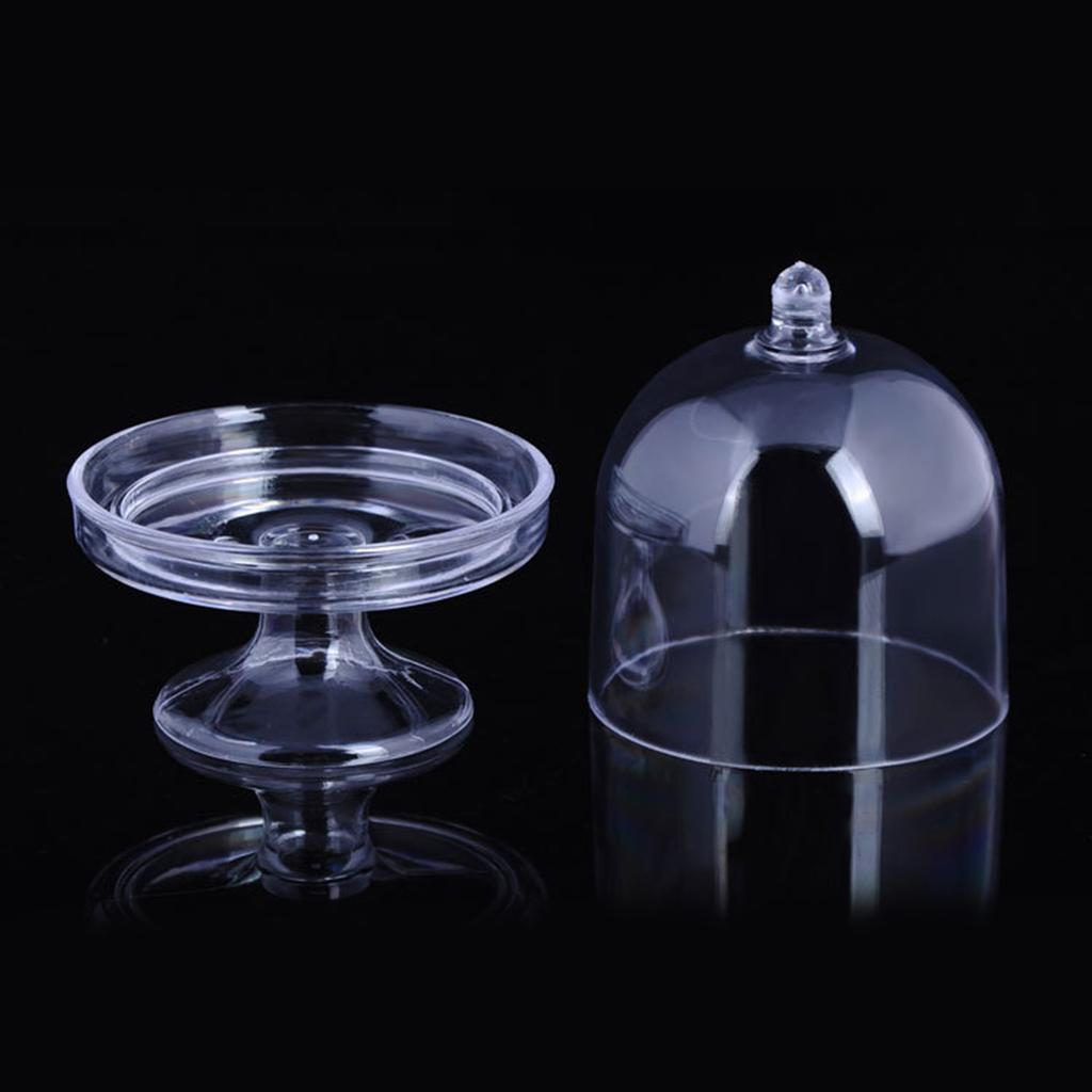 Versatile Dessert Display Plate Set 12pcs Mini Cake Stand with Dome Cover Plating Candy Holder Fashionable &Personalized