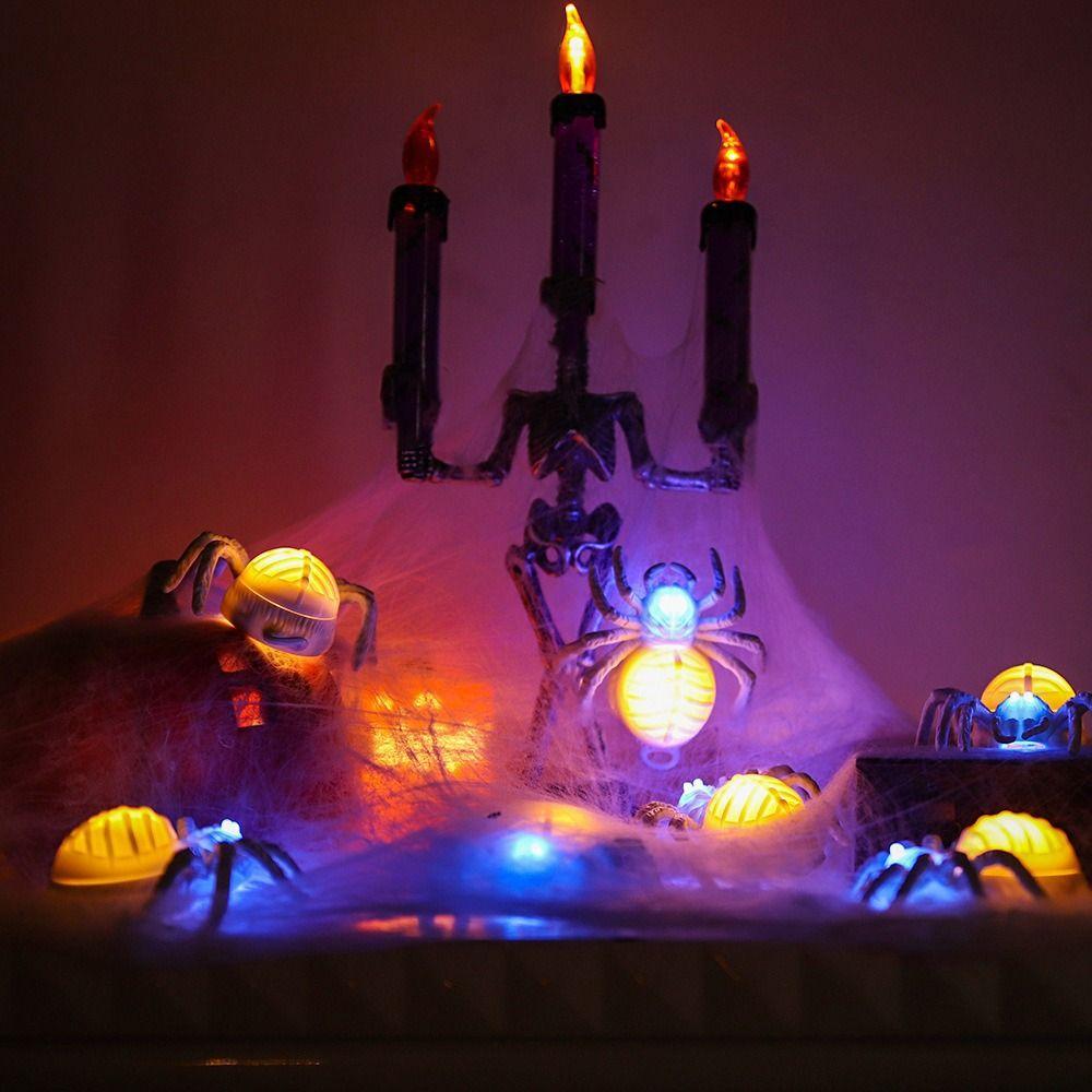 Waterproof Halloween Glowing Spiders Light Realistic LED Spiders Light  Ghost Festival