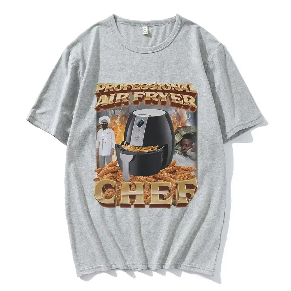 2026 Professionele Airfryer Chef Meme Grafische T-shirt Mannen Vrouwen Mode Hip Hop T-shirts Katoen Casual T-shirts Streetwear