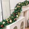 Christmas Norfolk Pine Garland Faux Pine Greenery Garland with Pine Cone Glitter Balls Red Berries for Mantel Staircase Holiday Decor