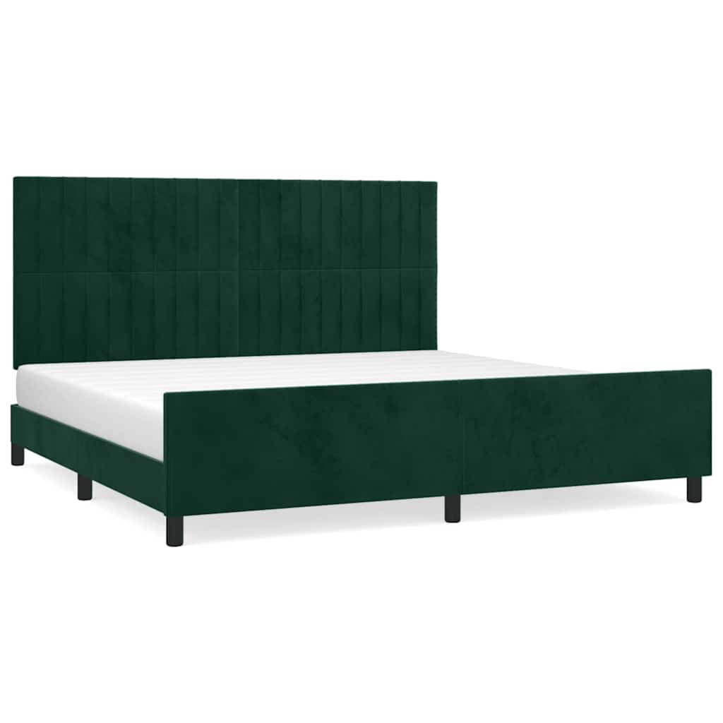 Bed Frame without Mattress Dark Green 200x200 cm Velvet