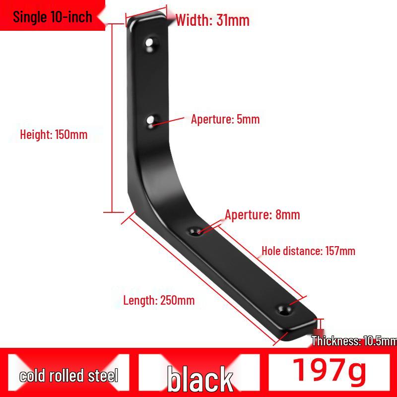 Triangular Wall Shelf Bracket: Bent, Load-Bearing Iron Support for Storage Racks