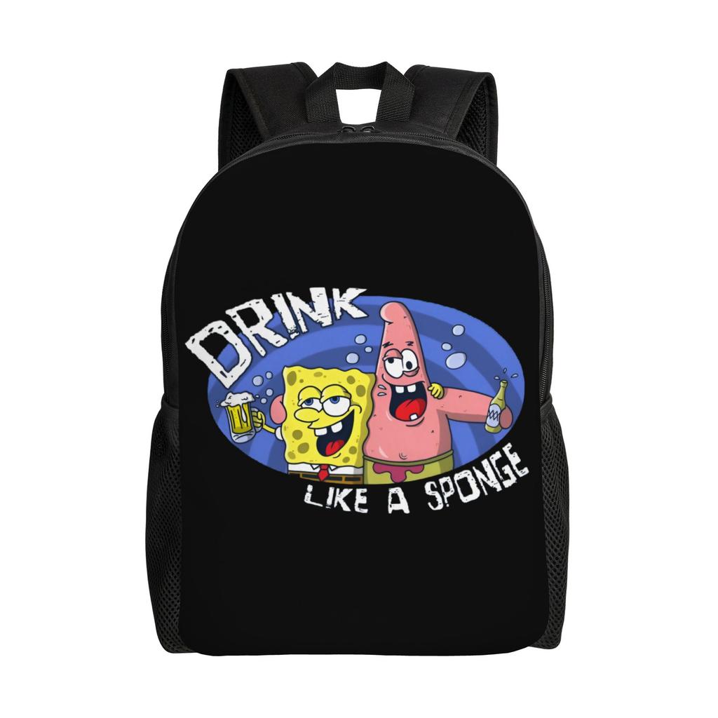 S-Sponges Anime Bobes Backpack for Men Women Waterproof School College Cartoon Bag Print Bookbags