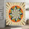 Decorative shower curtain with vibrant floral design modern bathroom decor for home use