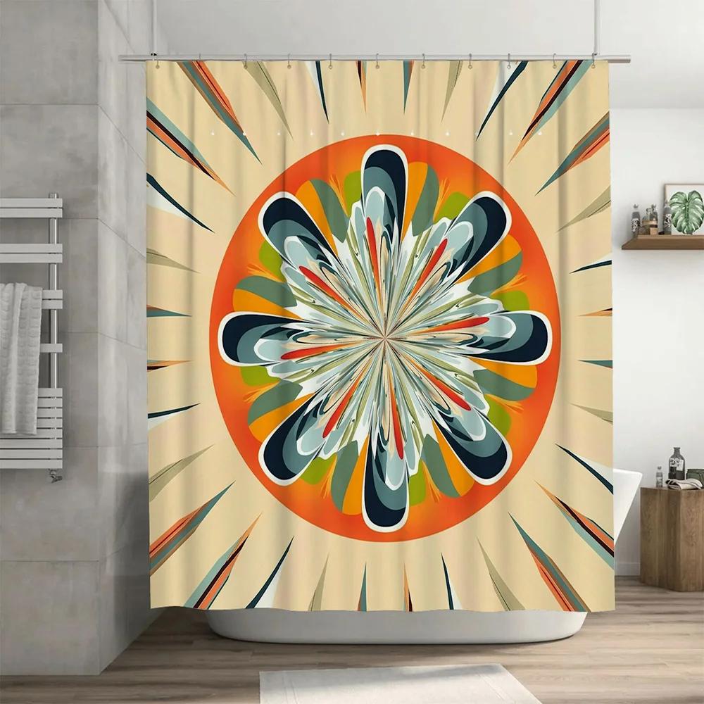 Decorative shower curtain with vibrant floral design modern bathroom decor for home use