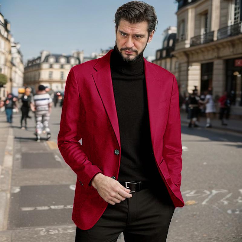 European Casual Men's Plus Size Cardigan Suit - Japanese Korean Style Formal Jacket