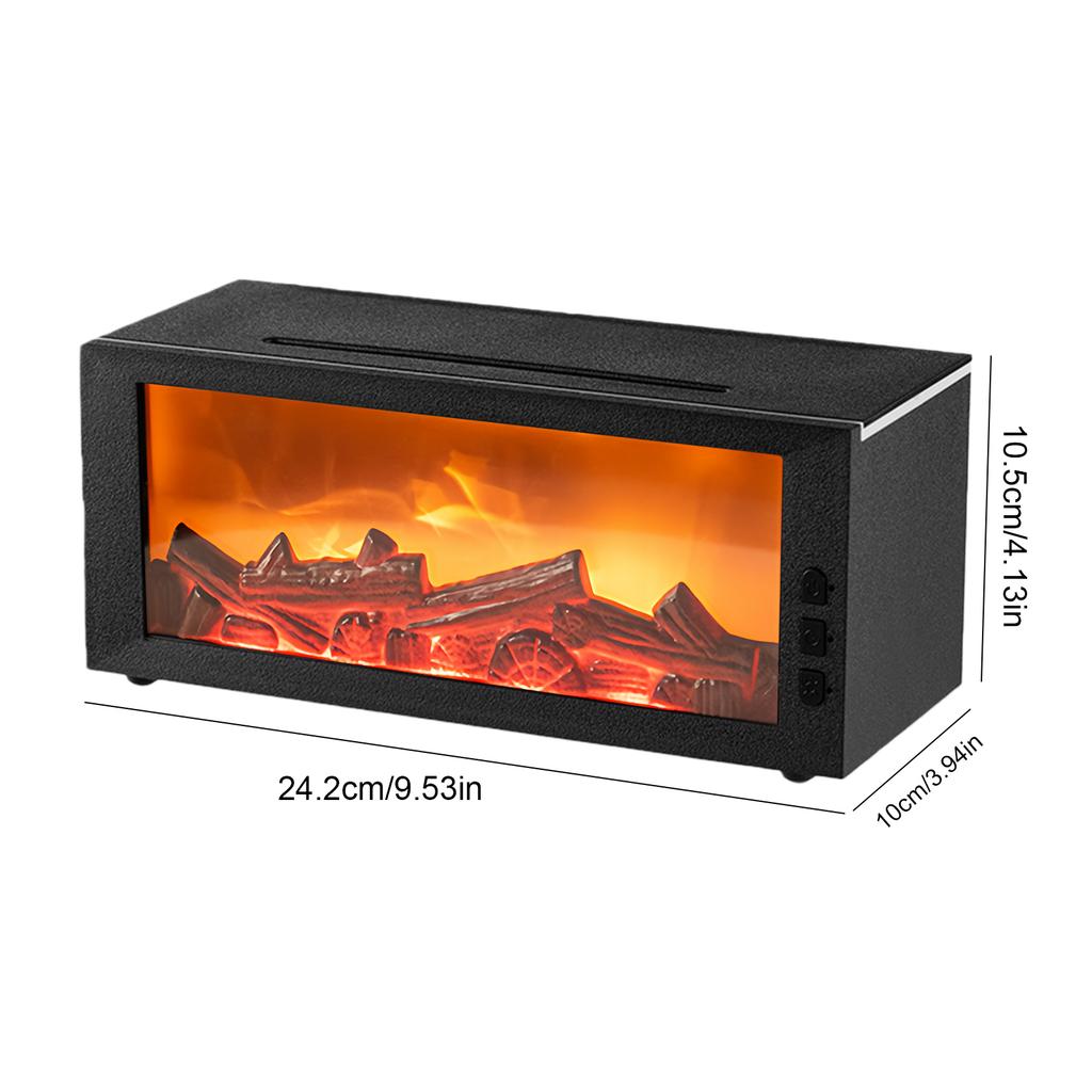 Fireplace Flame Air Diffuser Humidifier 7 Colors Essential Oil Diffuser Aromatherapy Diffuser for Bedroom Living Room Office
