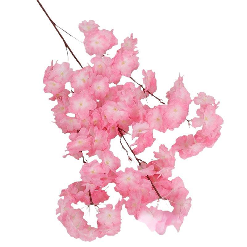 Silk Cherry Blossom Branch Artificial Vine: Floral Decoration for Weddings and Indoor Spaces