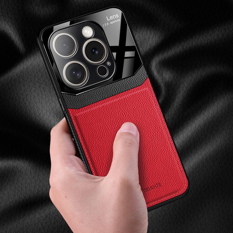 iPhone 16 Pro Max Leather Texture Phone Case - Compatible with iPhone 15, 14, 13, 12, 11, XS