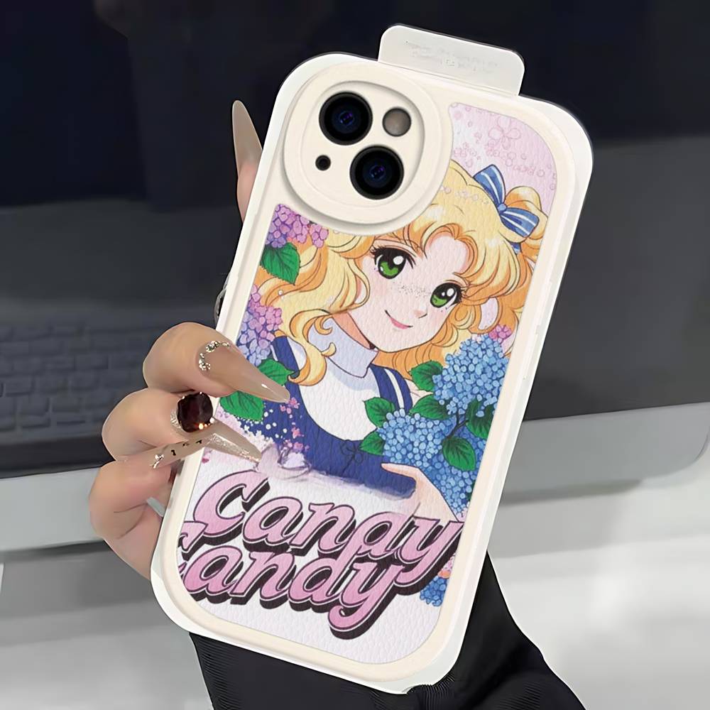 Classic Anime C-Candy C-Candy Leather Phone Case For IPhone 16 15 14 13 12 11 Pro Max Plus Shockproof Cover