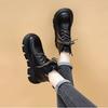 New Platform Short Boots 2025 Autumn and Winter Soft Leather Martin Boots Women's British Style Single Boots Versatile Platform Muffin Sole Single 