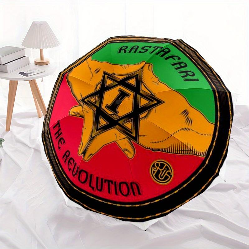 Rastafari Revolution: Der beste kompakte Faltschirm mit stabilem Eisengestell und 8-Speichen-Design, ideal für den ganzjährigen Gebrauch, großartig für Ho