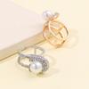 Rhinestone Scarf Ring Clip, Faux Pearl Neckerchief Slide, Women Fashion Wrap Holder, Clothes Ring for Shirts T-Shirts