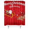GAETU Christmas Santa Claus Reindeer Elk Holiday Festive Winter Themed Shower Curtain Bathroom Decor Home XMas Gift Modern Sty
