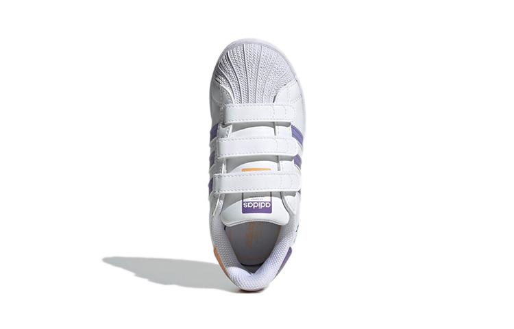 Adidas Originals SUPERSTAR CF Low top Kids' Skateboarding Shoes White Purple Children Aged 3 7 Years Old GY3314