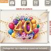 2D Happy 40th Birthday Celebration Background, Balloon & Confetti Decor