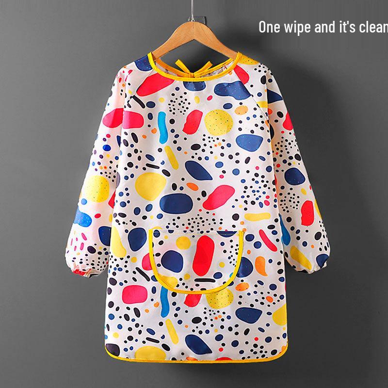 Children's Waterproof Art Smock and Bib for Painting and Eating, Kindergarten-Friendly