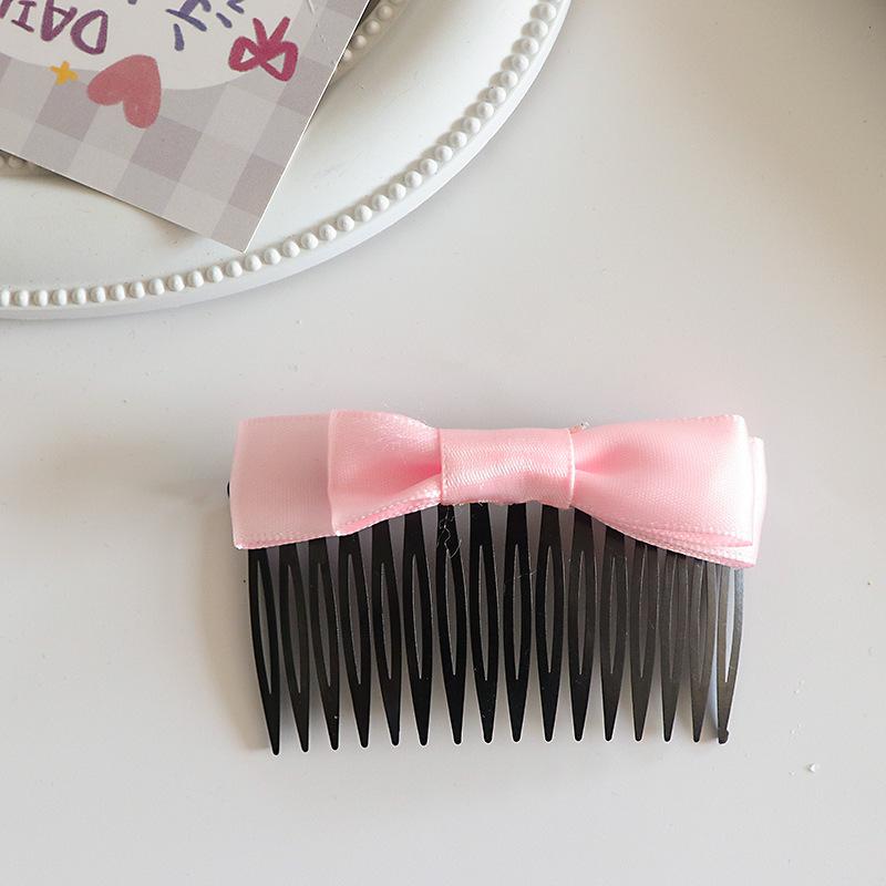 

New Fabric Cute Bow Hair Comb Women Korean Simple Hairpin Elegant Joker Outdoor Fashion Comb Clips Girls Hair Accessories розовый