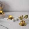 Candle Holder Metal Candlestick Unique Geometric Flower Desk Candlelighting Stand For Sophisticated Home Decoration