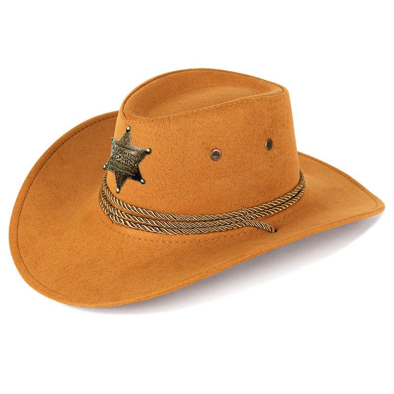 Western Cowboy Hat Spice Girl American Vintage Knight Hat Men's and Women's Outdoor Camping Photo Shade Sunscreen Hat Big Eaves