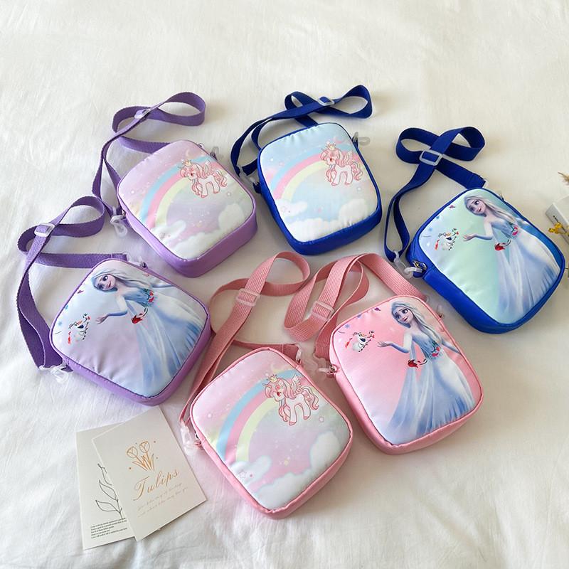 Cartoon Unicorn Elsa Pattern Children Nylon Shoulder Bag For Use Daily