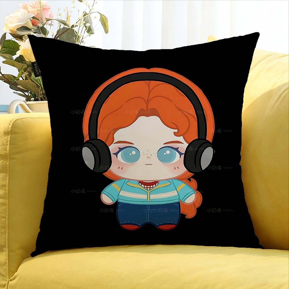 Sadie Sink Stranger World Various Sizes Square Pillow Case For Car Home Bedchamber Decor