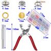 Five-Claw Buckle Tool Set: No-Sew Snap Buttons for Baby & Kids' Clothing, Metal Color, Letter & Four-Button Styles.