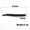 MNFT 24PCS Simulation Earthworm Black Bronw Fishing Worms Artificial Fishing Worms Lures Soft Bait 8cm Fishing Tackle