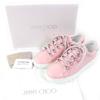 Makellose JIMMY CHOO Niedrige Sneaker ANTIBES/F Antibes Puderrosa Leder Gebraucht