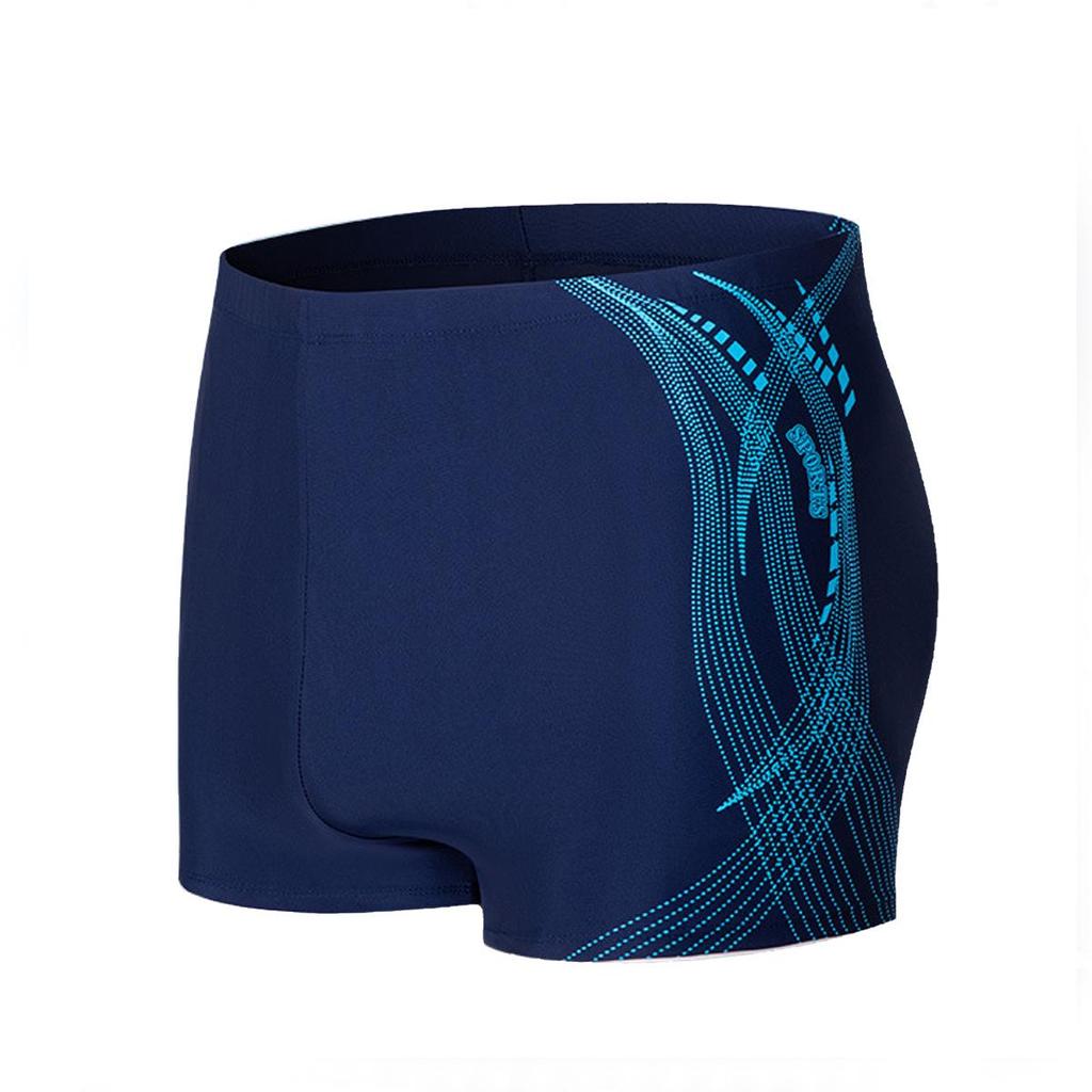 Schnelltrocknende Badehose mit Aufdruck für Herren: Bequeme, atmungsaktive Strand-Boxershorts