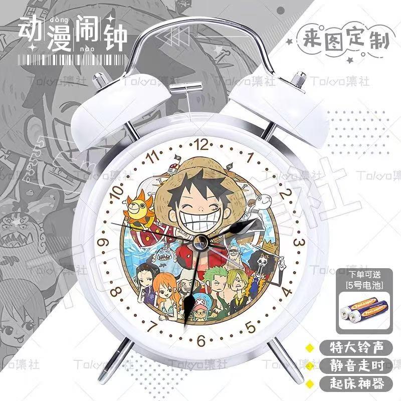 Anime One Piece Luffy Zoro Alarm Clock Luminous Silent Cute Cartoon Nami Student Bedside Silent Clock Birthday Gift