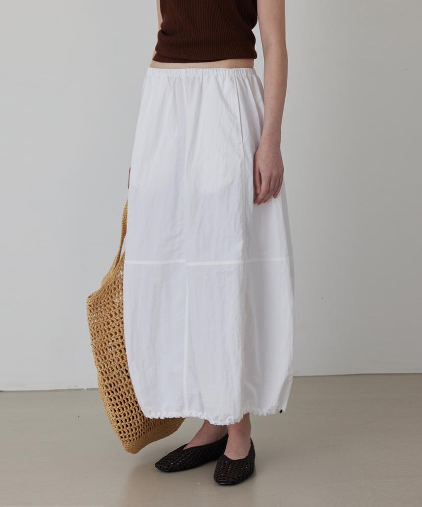 Kwinseulaebis Balloon String Set-Up Cooling Banding Long Skirt_Black_2Colors