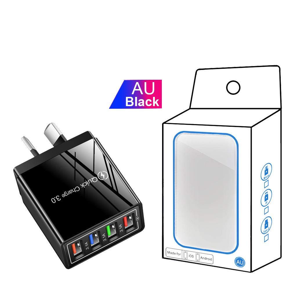 Colorful 4-Port USB Travel Charger 5V/2.4A Fast Charging Australian Standard