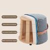 Light Luxury Portable Round Stool with Carrying Handle Living Room Sofa Footstool Hallway Furniture Footrest Low Chair