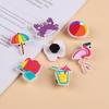 20pcs Hawaiian Beach Theme Shoe Charms Decoration Flamingo Coconut Tree PVC DIY Shoe Bracelets Accessories Summer Birthday Gifts