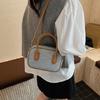 High Quality Leather Boston Tote Bag Handbag Contrast Color Crossbody Bag PU Bowling Bag  Girls