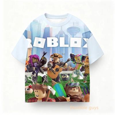 Summer Kids Roblox Game Casual Wear Boys Clothes Girls Anime Tee