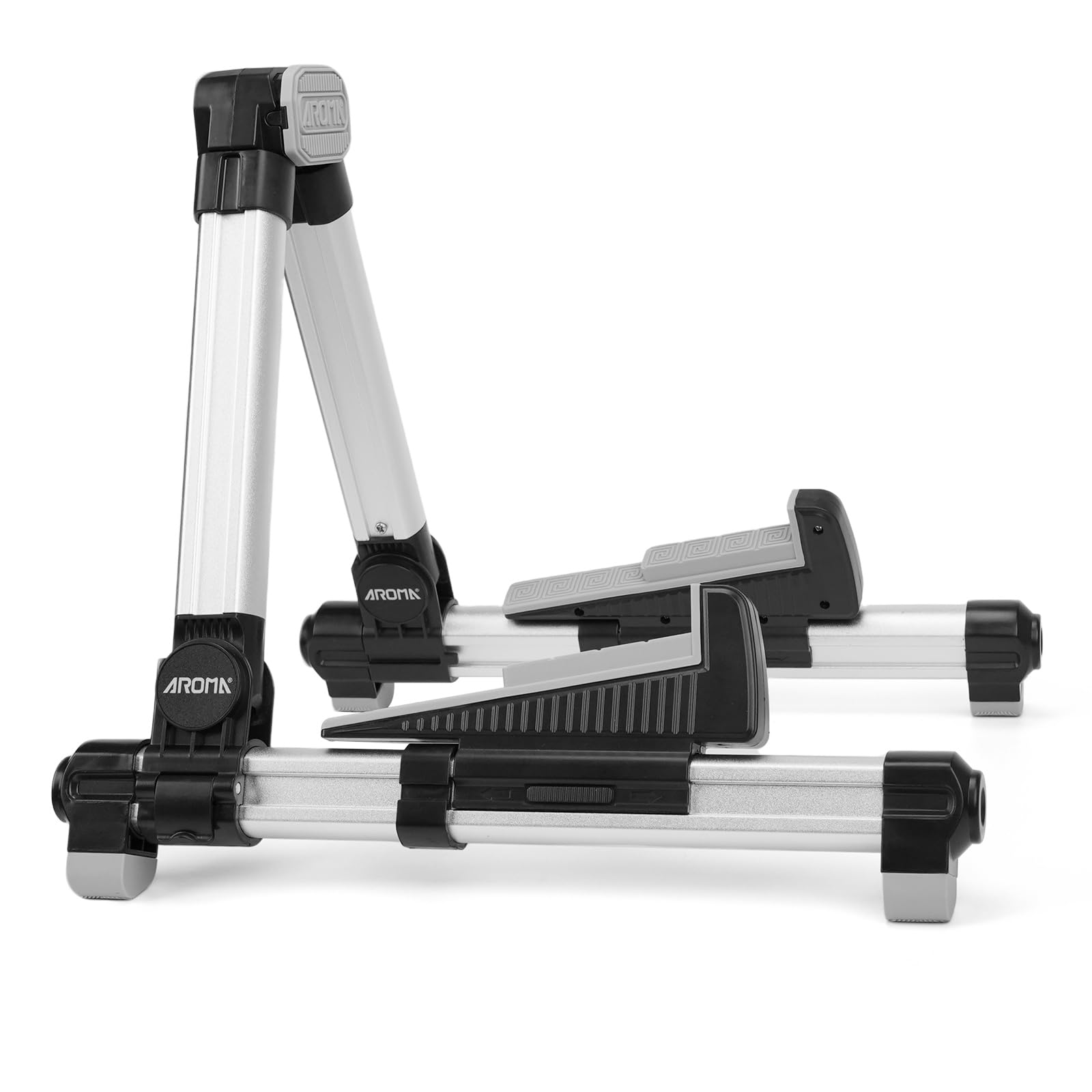 

Aroma Folding Guitar Stand with Adjustable Tray and Backrest, Lightweight and Portable Design, Compatible with Guitars and Basses, Floor Stand