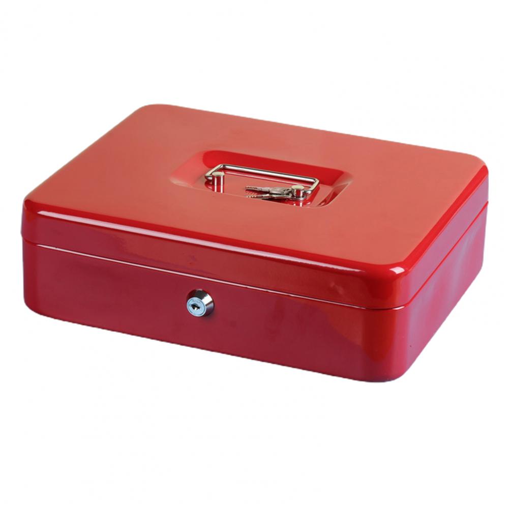 Mini Metal Money Box with Lock And 2 Keys Fireproof Cash Safe Box Anti-theft Secure Multi Compartments Storage Case Orgnizer