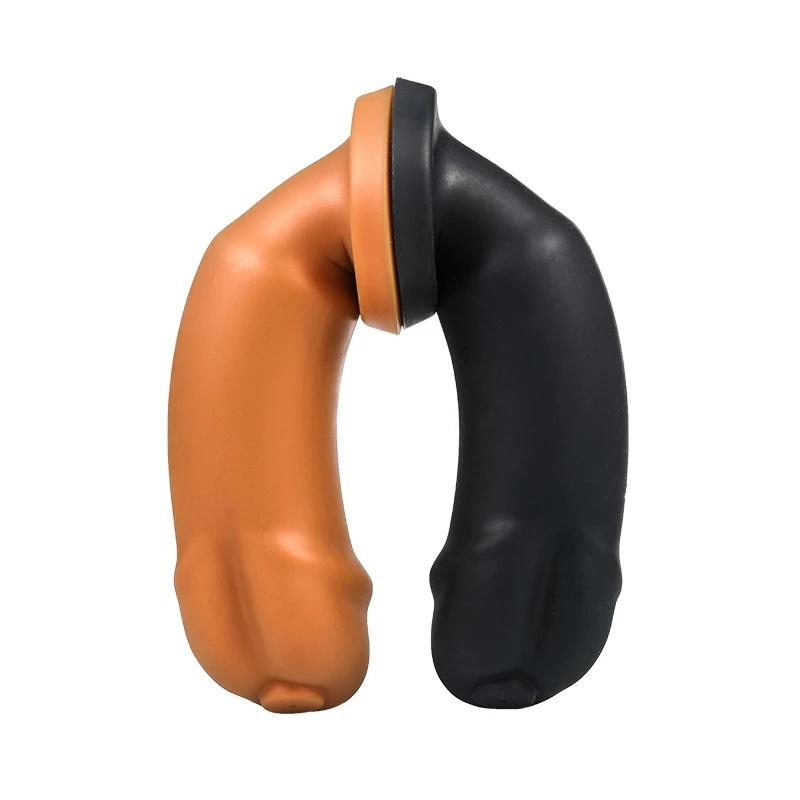 18+ Dospělí Tekutý silikon Zvířecí penis Obrovský anální kolík Vaginální anus Expander s přísavkou Velký tlustý anální dildo Sex Shop
