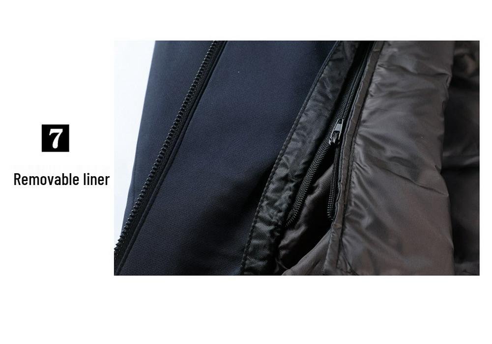 Men's Autumn Winter Duck Down Business Jacket - Middle-Aged Style, Warm Lapel Coat for Dad