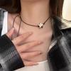 Women Vintage Leather Choker Necklace Double Layered Star Pendant Jewelry Adjustable Chain