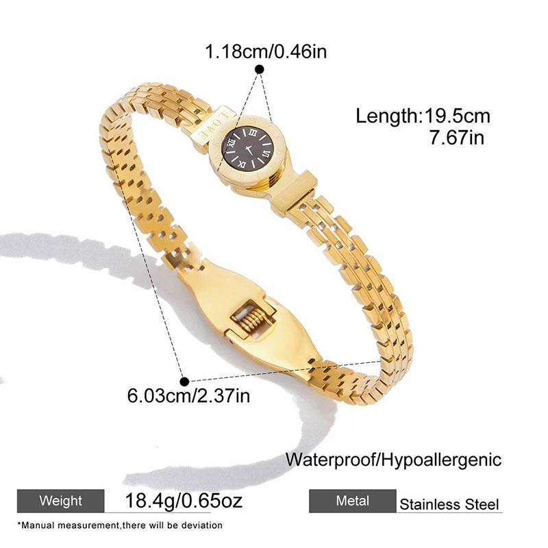 Ouj Men Fashion Jewelry 10mm Width 18K PVD Gold Plated Stainless Steel Wrist Band Bracelet
