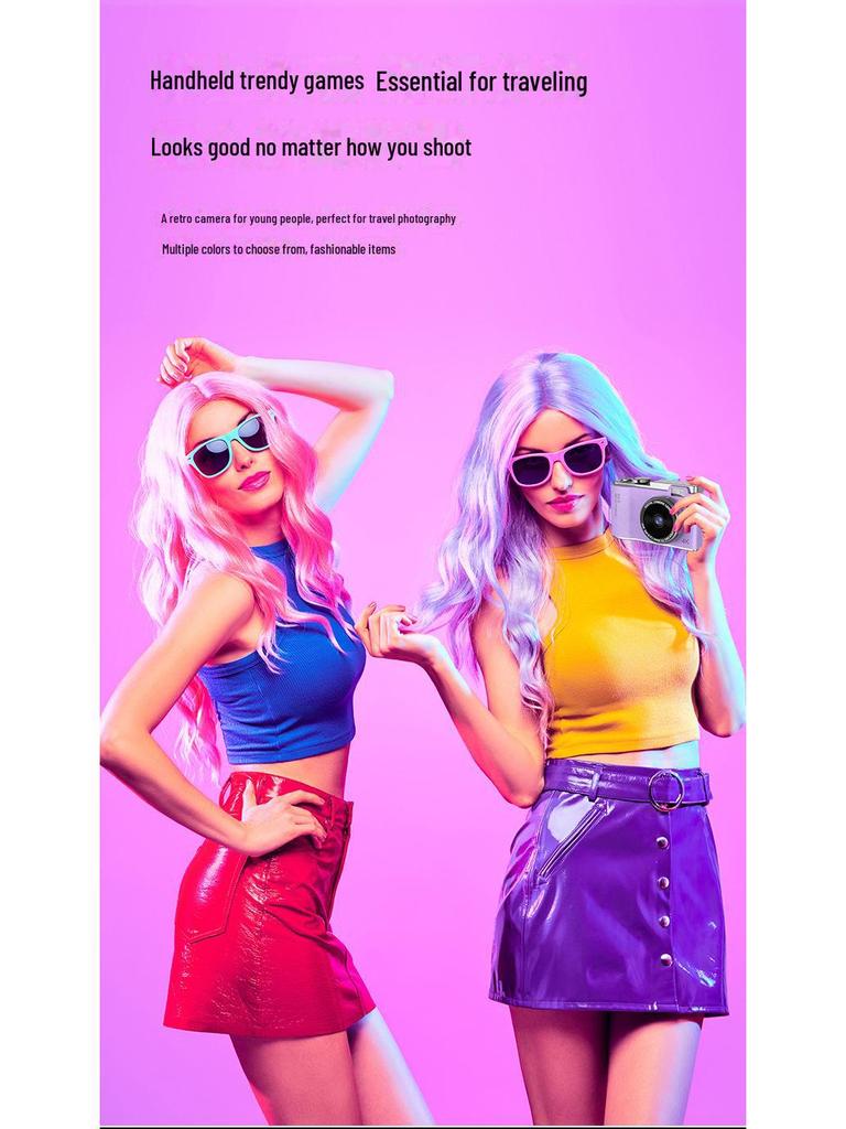 Retro Style 4K HD Dual Camera: Trendy Portable Digital Camera for Students