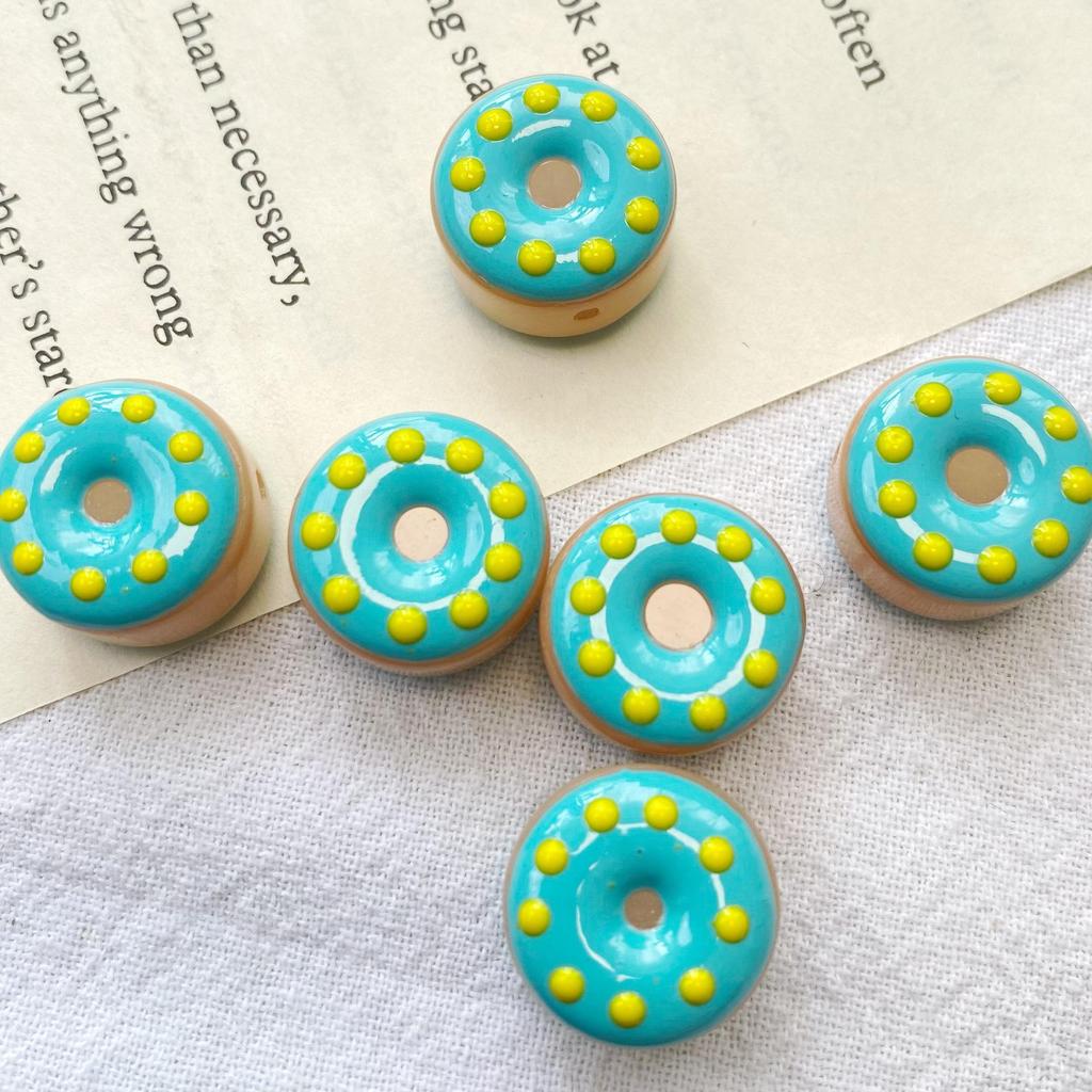 Macaron Colored Sweet Donut Glass Beads for DIY Handmade Bracelets