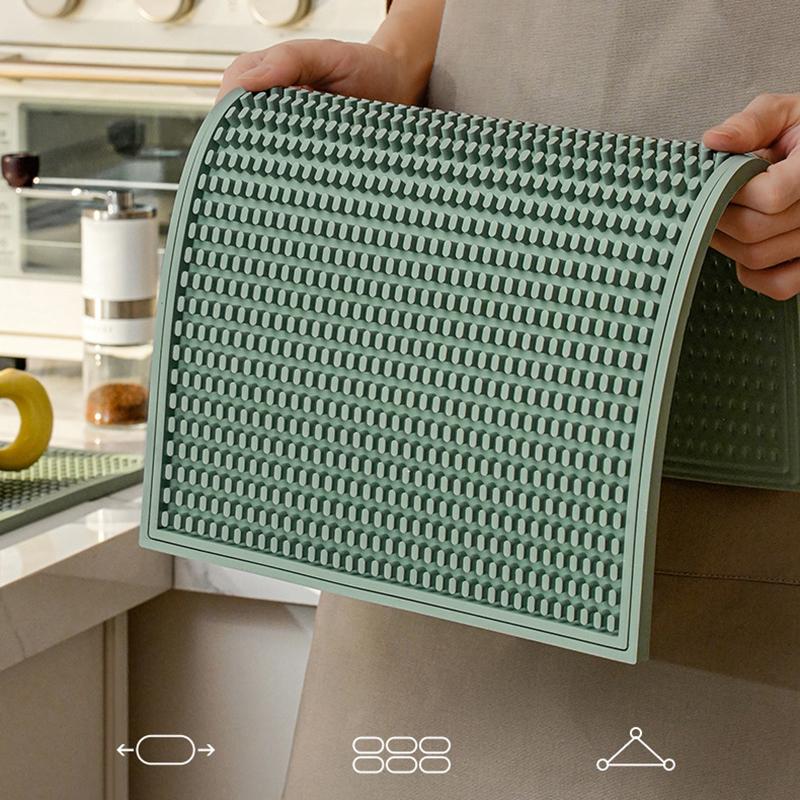 Silicone Bar Mat Anti-Slip Draining Coffee Mat Heat-Insulating Household Filter Mat Combination Type Drain Pad Easy Clean