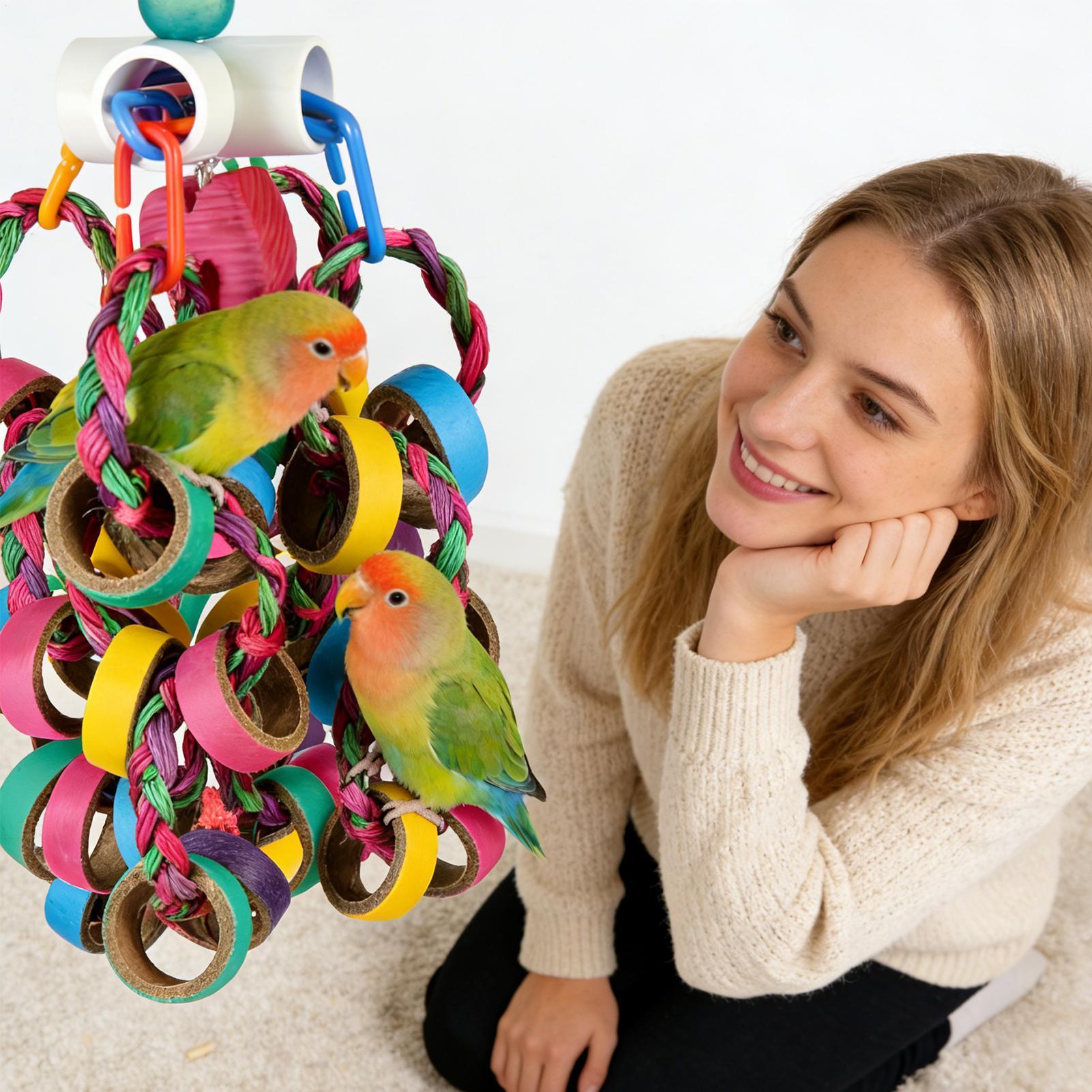 

Bird Toys For Parakeets Perch Climbing Play Ornaments Parrot Chew Toys For Parakeets Lovebirds Macaws Cockatiels Home Indoor China Mainland