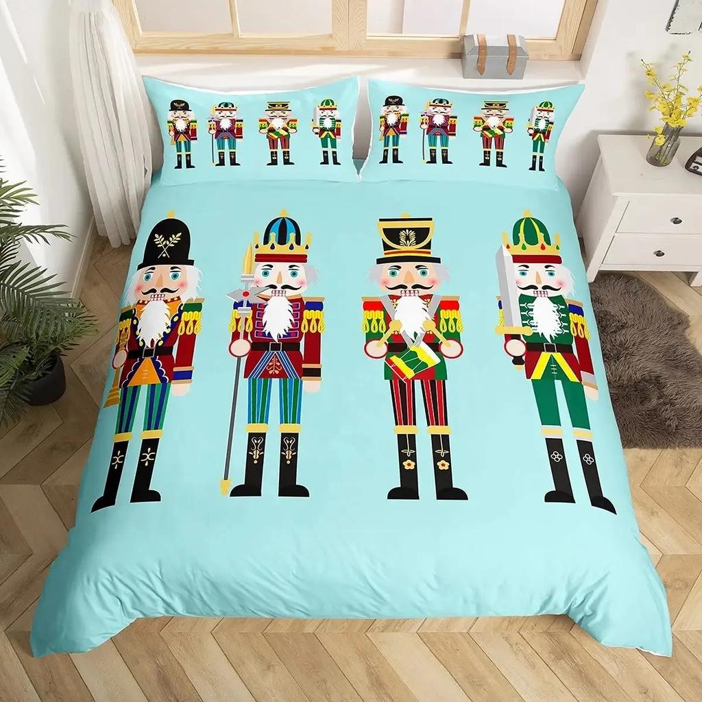 Weihnachtswichtel Bettbezug-Set Weihnachtsmann Weihnachten Bettdeckenbezug Frohe Weihnachten Bettwäschesets Winter Schnee Feiertag Steppdeckenbezug